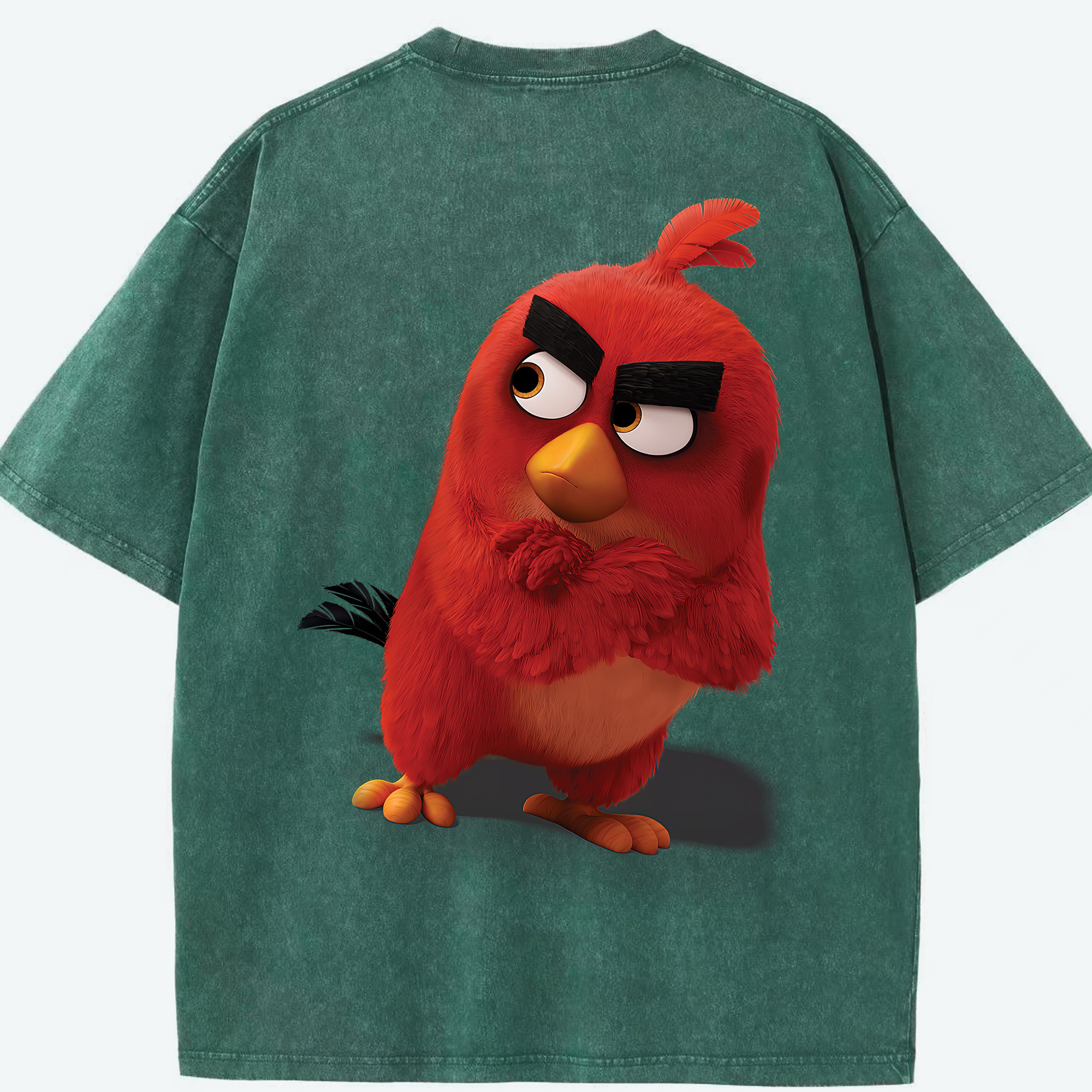 （画像用） Angry Birds アングリーバード 綿100% ヴィンテージ風 半袖Tシャツ（背面プリント）